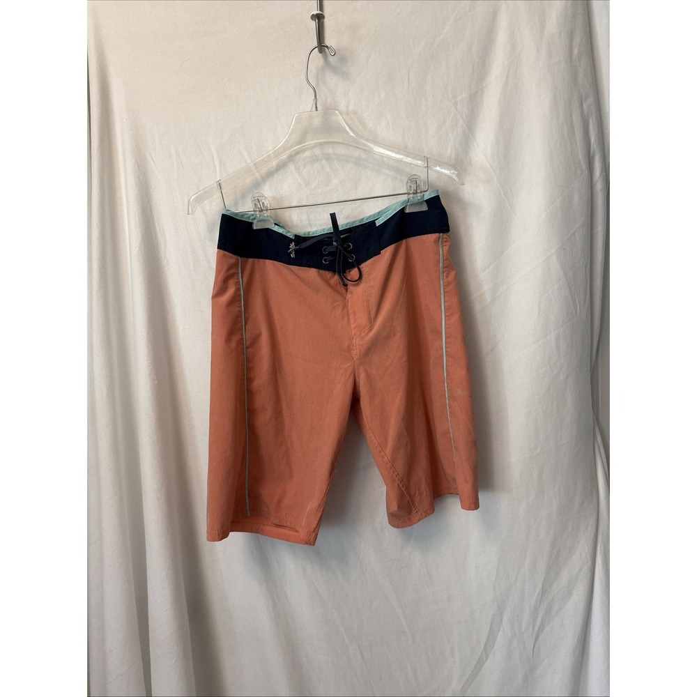 Salt Life Mens 30 Board Shorts Orange Navy SLX-QD Vapor Stretch Swim Trunks Surf